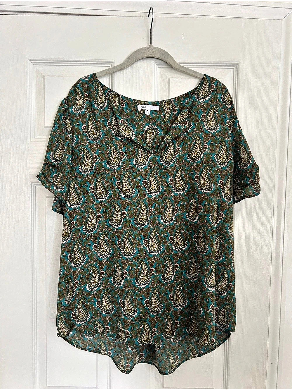 DR2 Paisley Tunic in Blue & Brown Size XL Like New